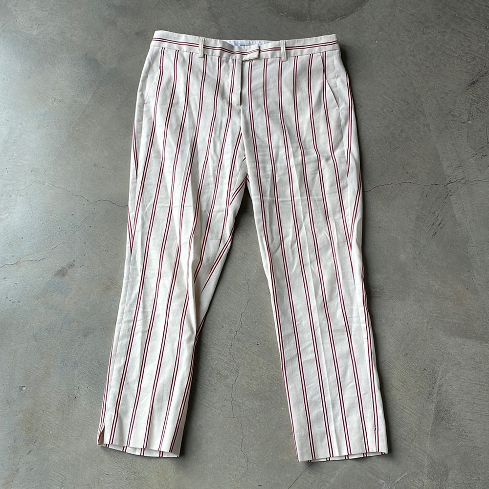 Gerard Darel pinstripe linen trousers.